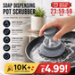 🛒🧽 60 % RABATT NU! ✨ Rengöringsborste med Inbyggd Tvål – Enkel Diskning av Grytor & Pannor Utan Onödigt Kladd