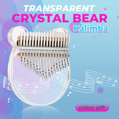 Transparent kristallbjörn kalimba 17 nyckel